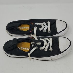 Converse Kids Size 6  Black and White Canvas Sneakers